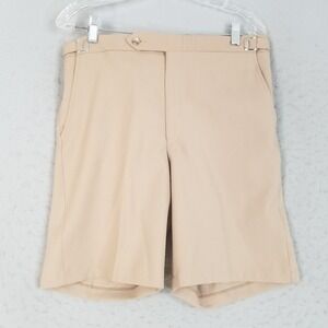 Hubbard Shorts Mens 32 Tan Adjust-Tizer 100% Dacron Polyester Vintage USA Made